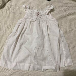 Bonpoint 6mo White Sleeveless Dress with Ruffle Straps